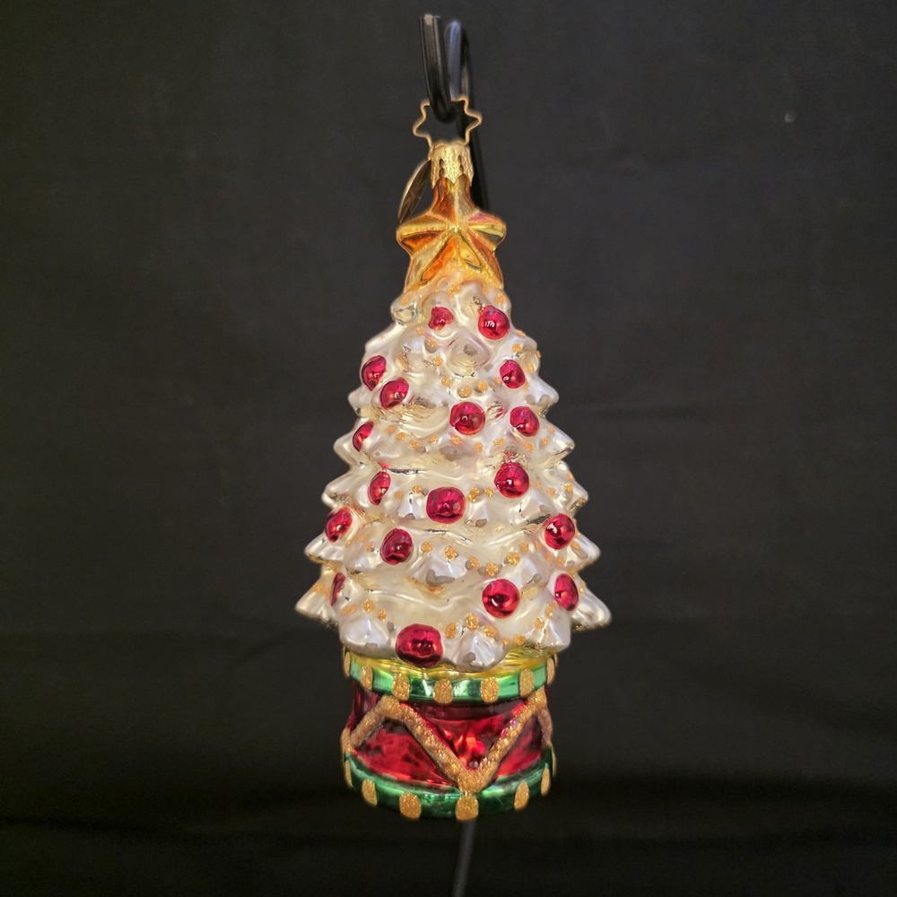 Christopher Radko Rhythm & Spruce 2002 White Christmas Tree Ornament 1011221 - Picture 4 of 9